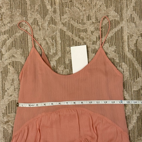 Zara ZW COLLECTION SHORT RUFFLED DRESS Salmon Blush Pink NWT Brand New Size M - Picture 11 of 13